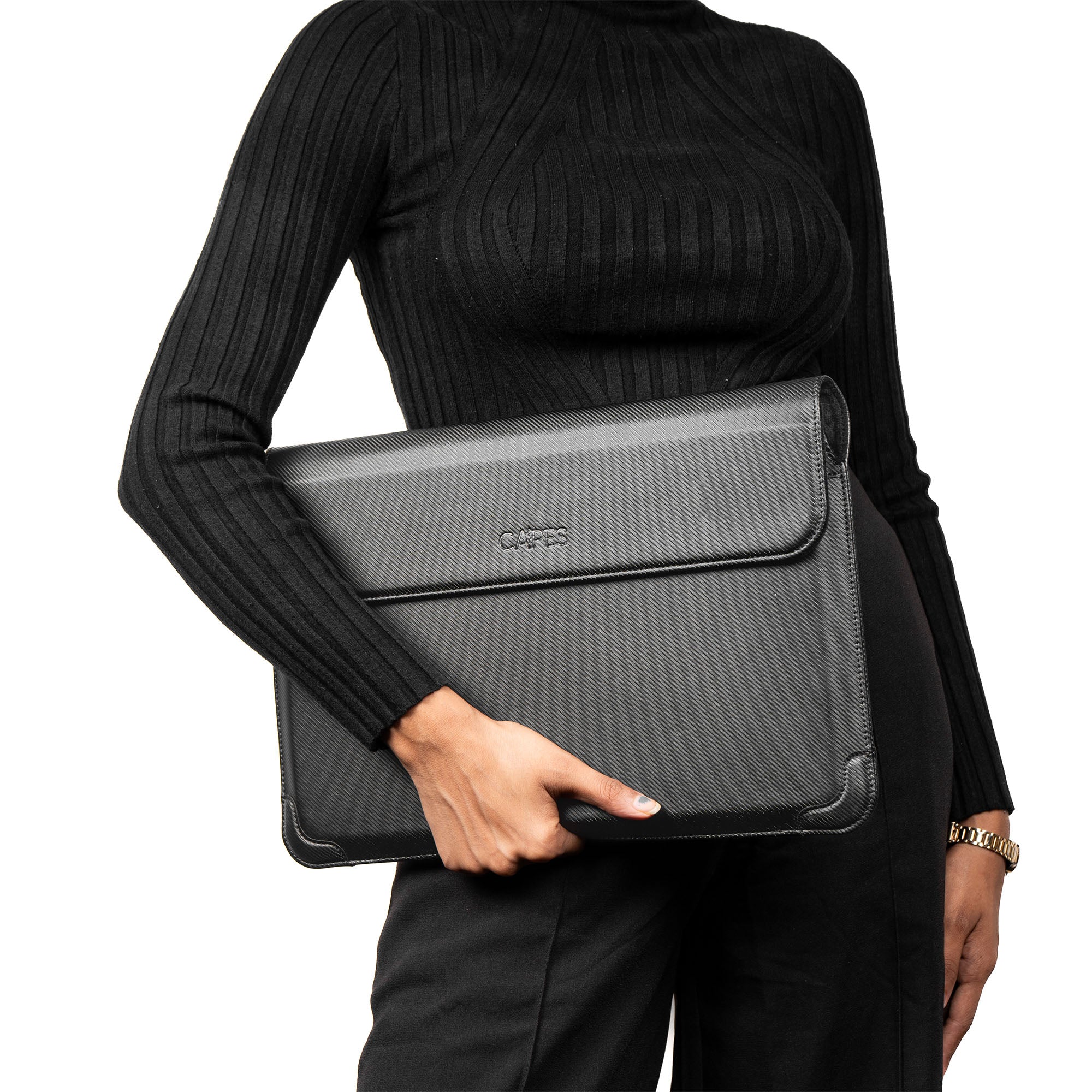 Elevate Armour 13/14" Carbon Black Laptop Sleeve with Trifold Stand