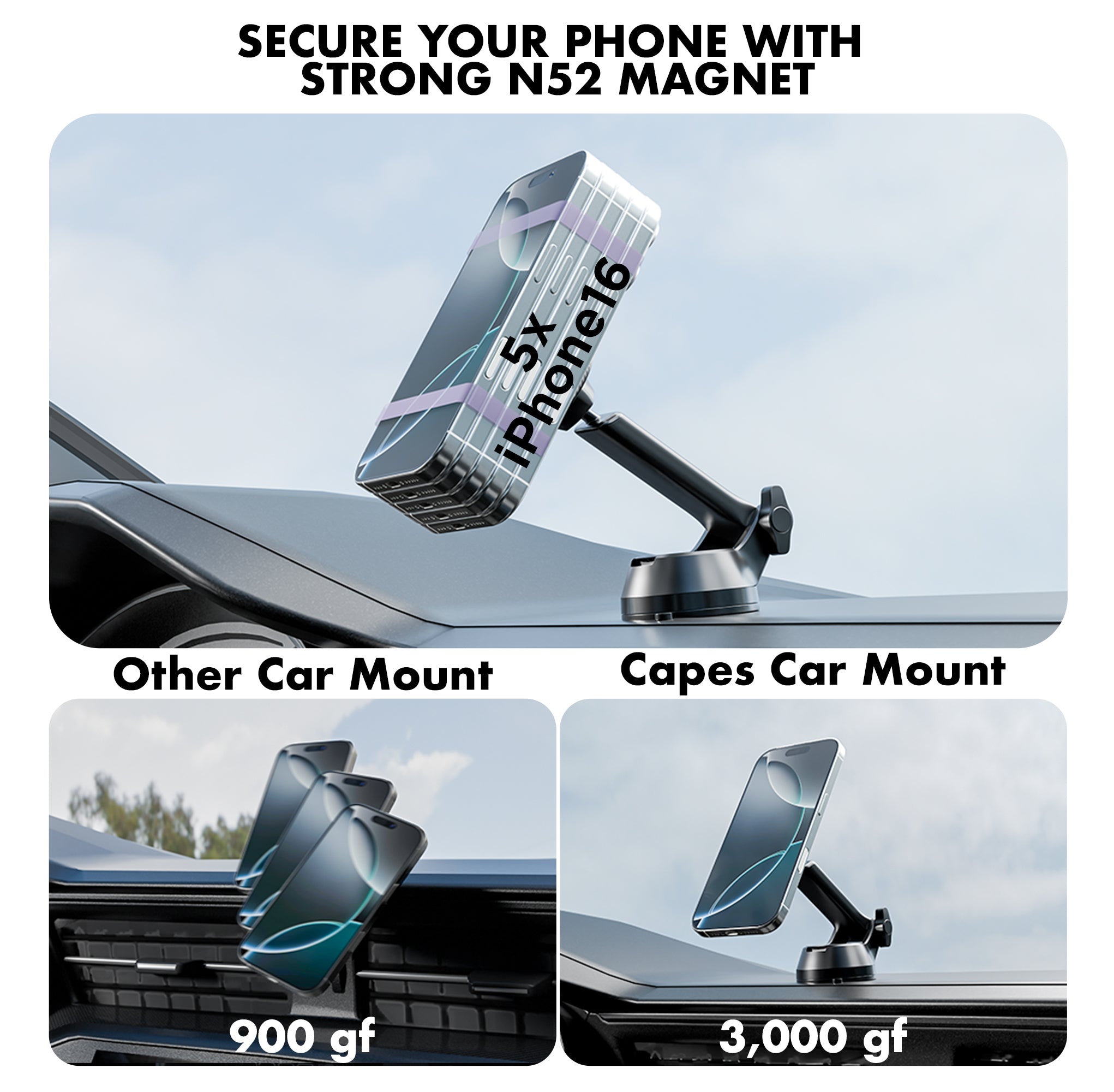 MagLock Car Mount Pro for Windshield & Dashboard