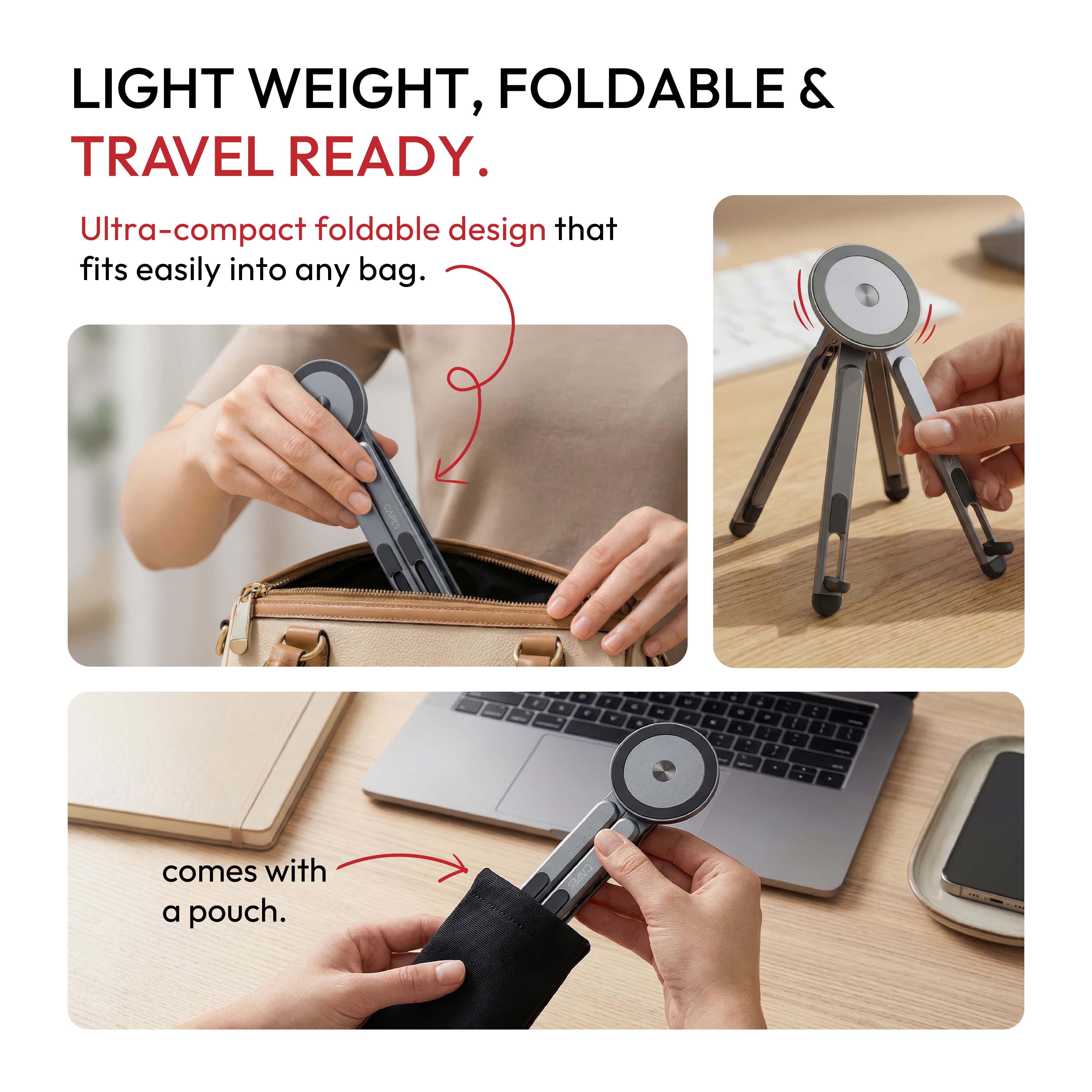 3-in-1 MagLock Stand - Laptop Riser, Phone & Tablet Stand
