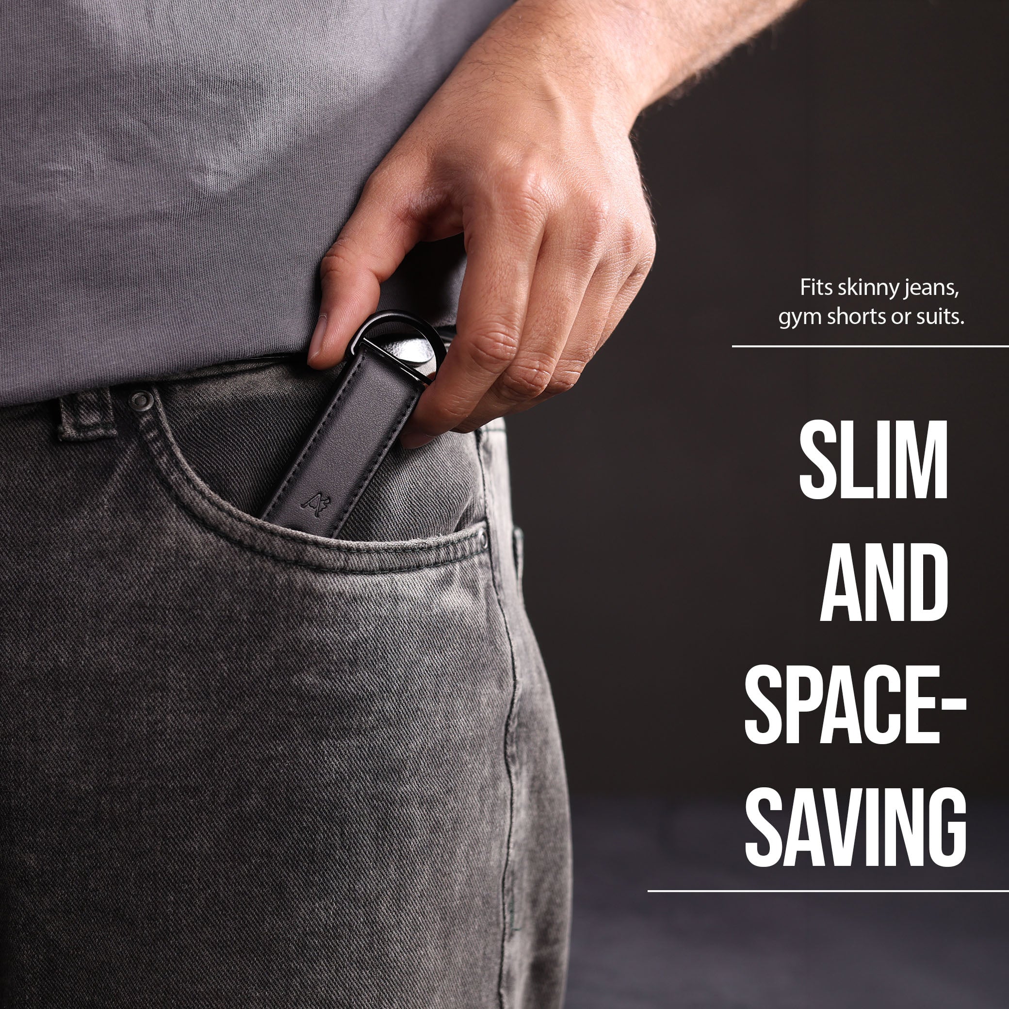 Key Organizer Black Leather