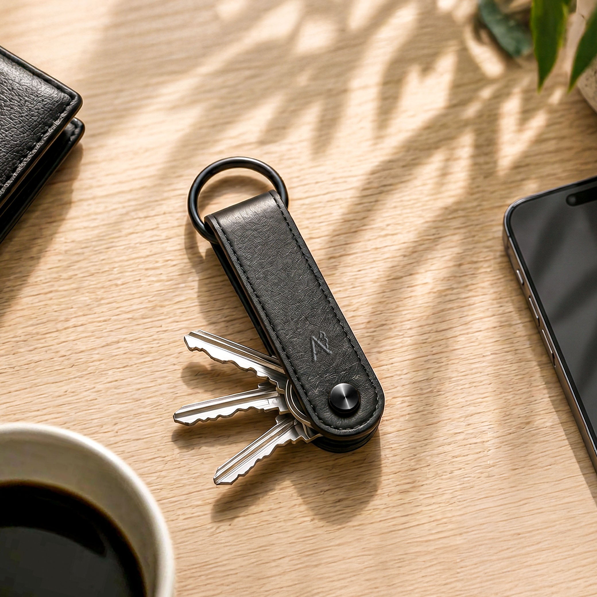 Key Organizer Black Leather