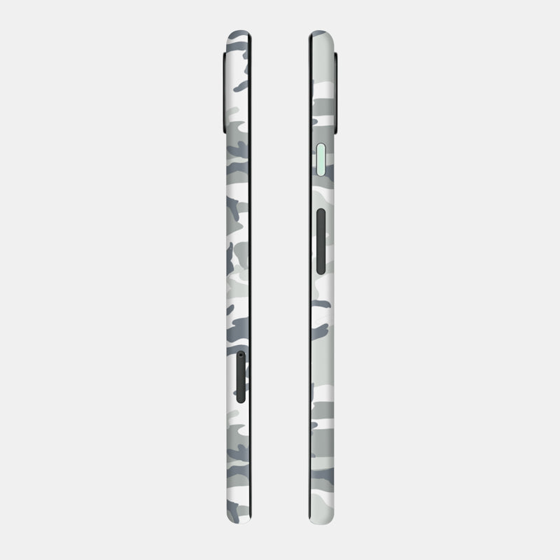Snow Camo Glass Back