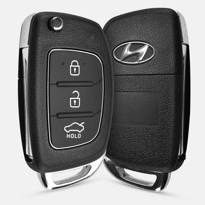 Hyundai Xcent 3 Button Flip Key Skins & Wraps