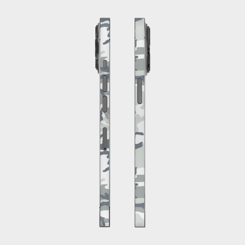 Snow Camo Glass Back