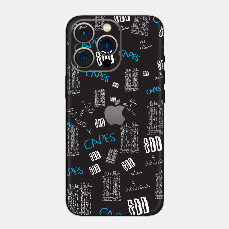 Black Scribble Glass Back