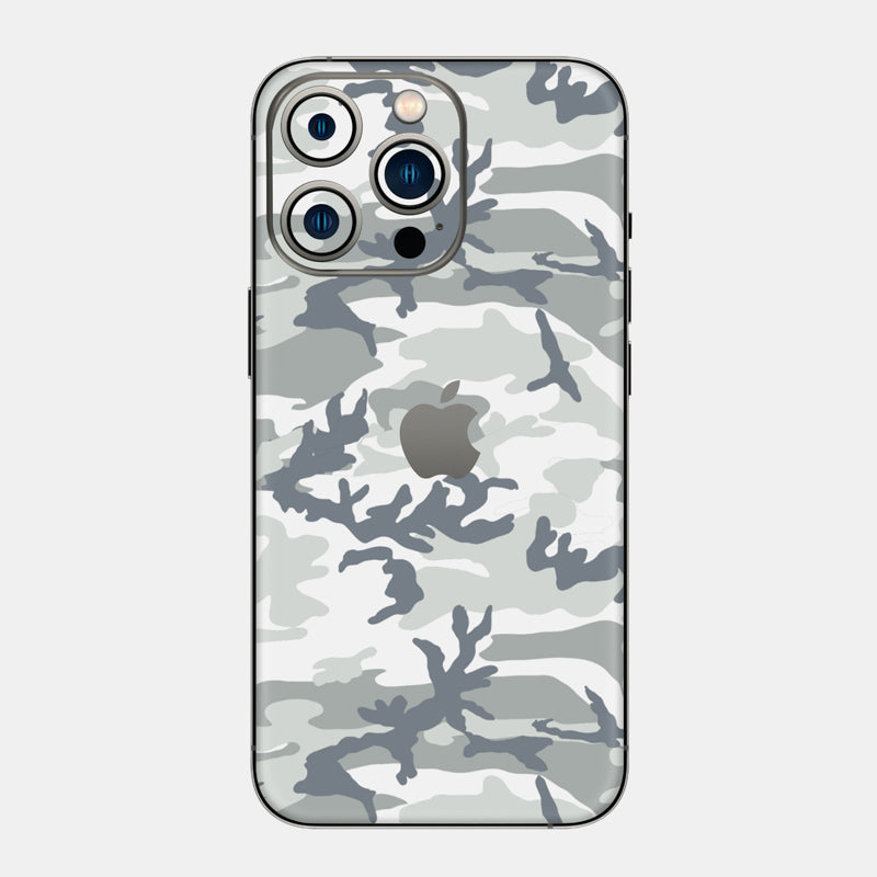 Snow Camo Glass Back