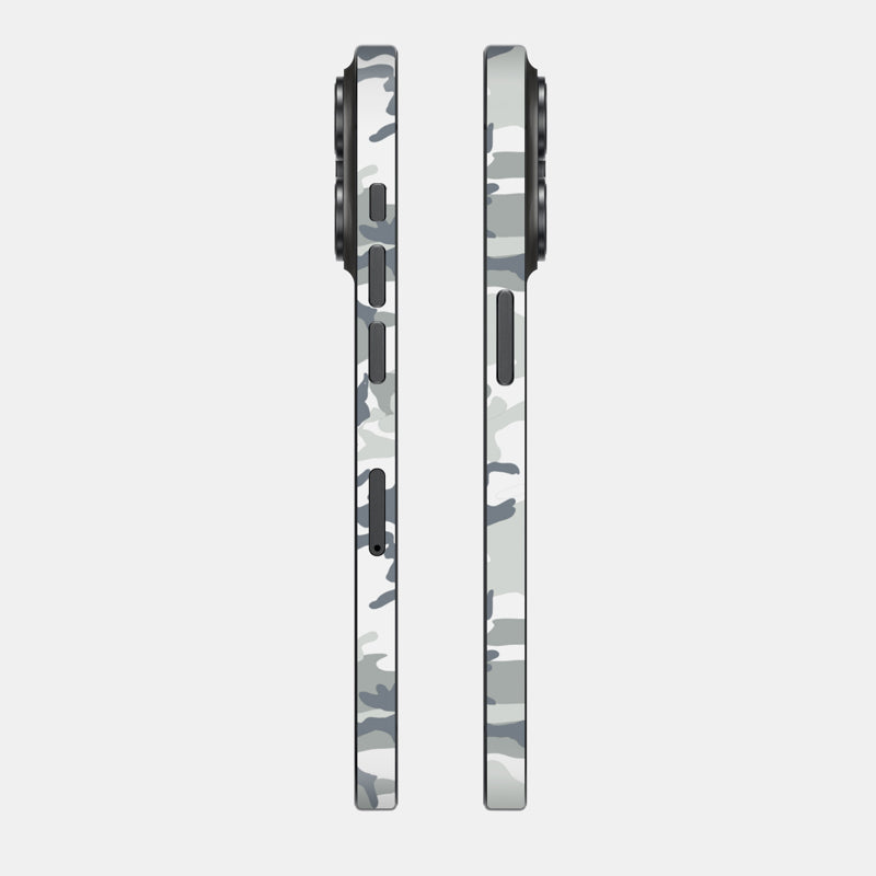 Snow Camo Glass Back