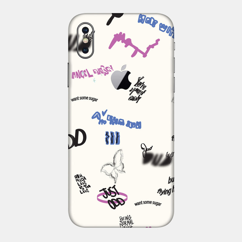 Beige Scribble Full Back