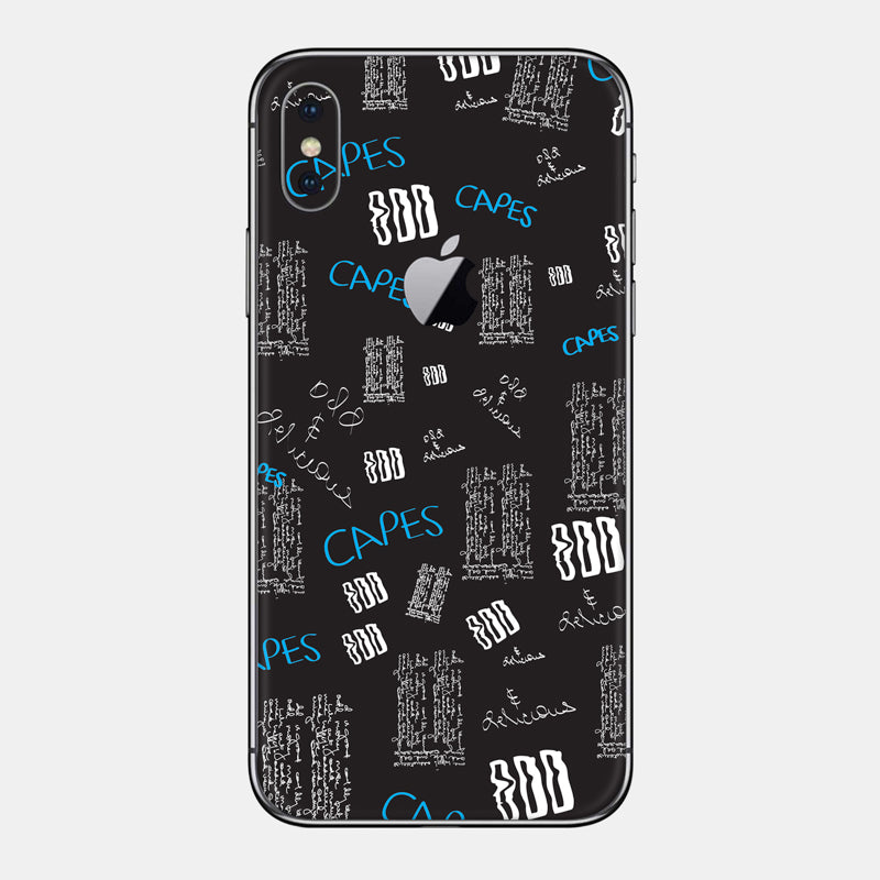 Black Scribble Glass Back