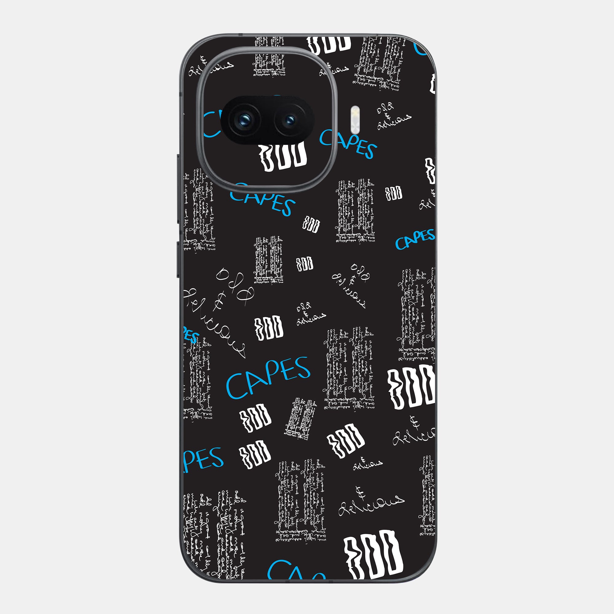 Black Scribble Glass Back