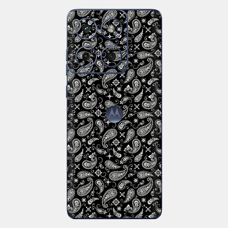 Black Paisley Glass Back