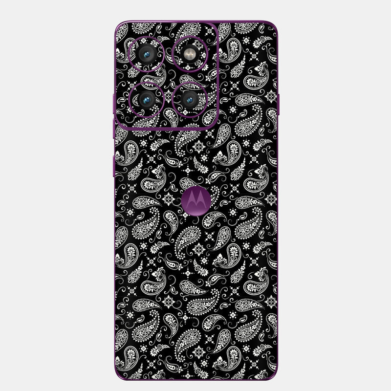 Black Paisley Glass Back