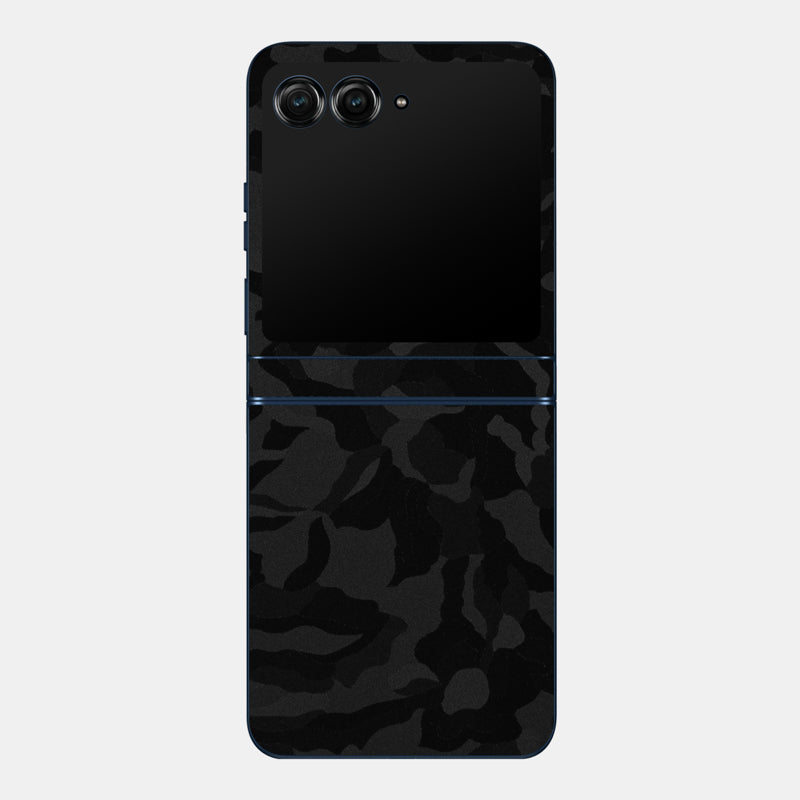 Black Camo Glass Back