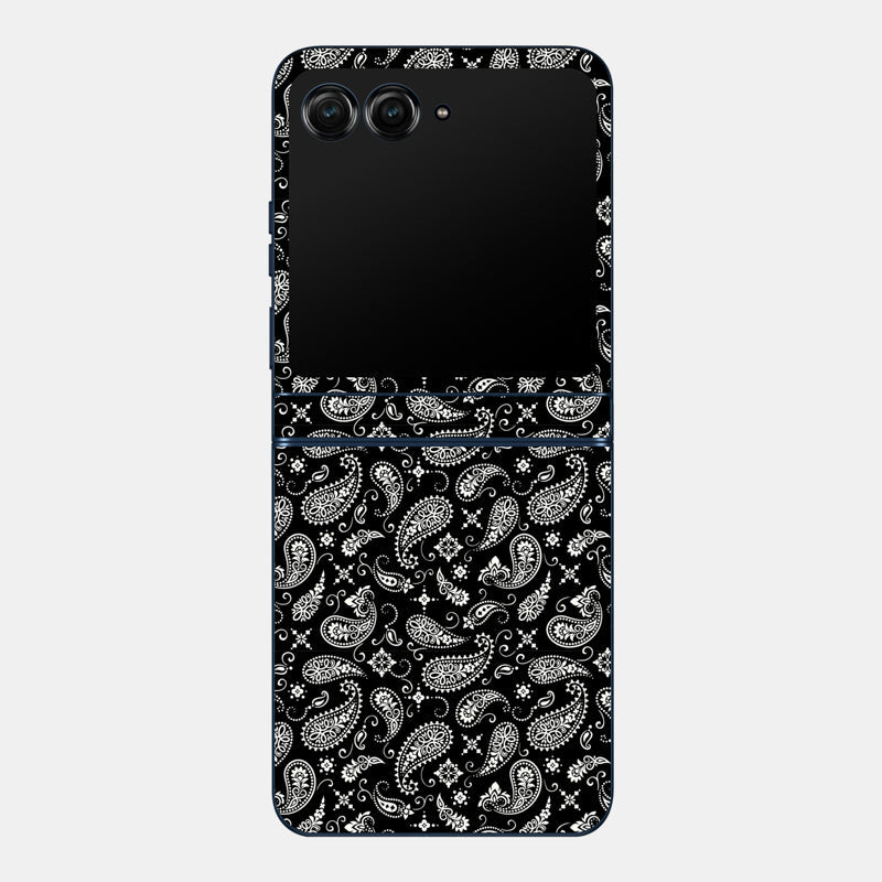 Black Paisley Glass Back