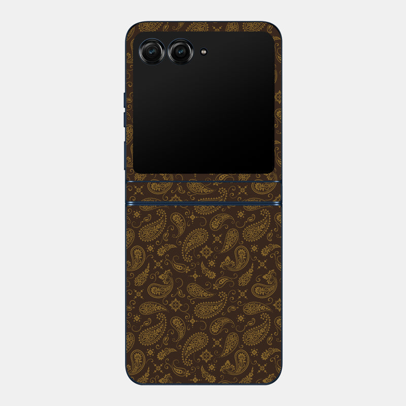 Brown Paisley Glass Back
