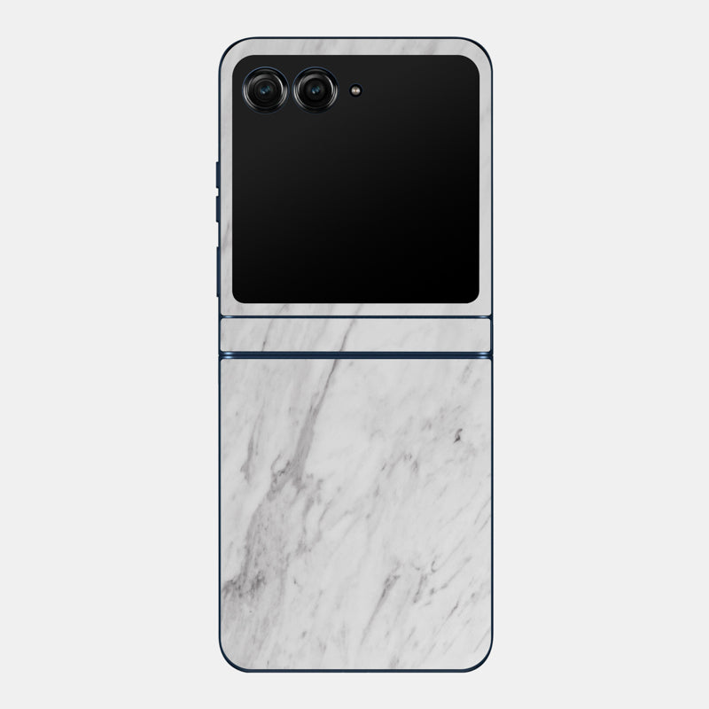 White Marble Glass Back