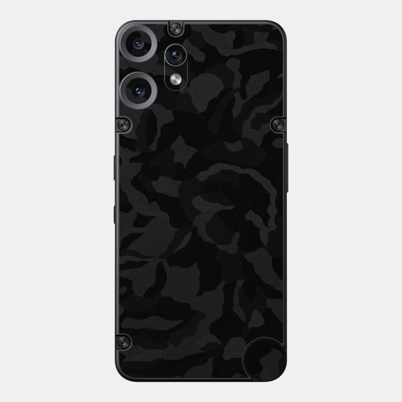 Black Camo Glass Back