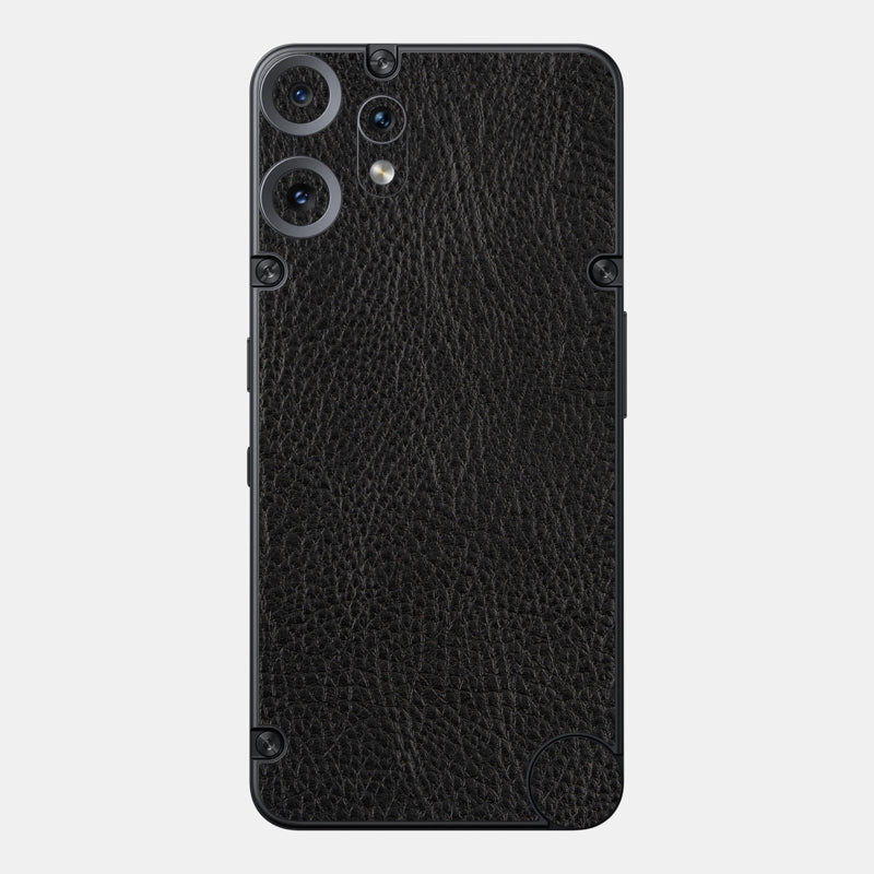 Black Leather Glass Back