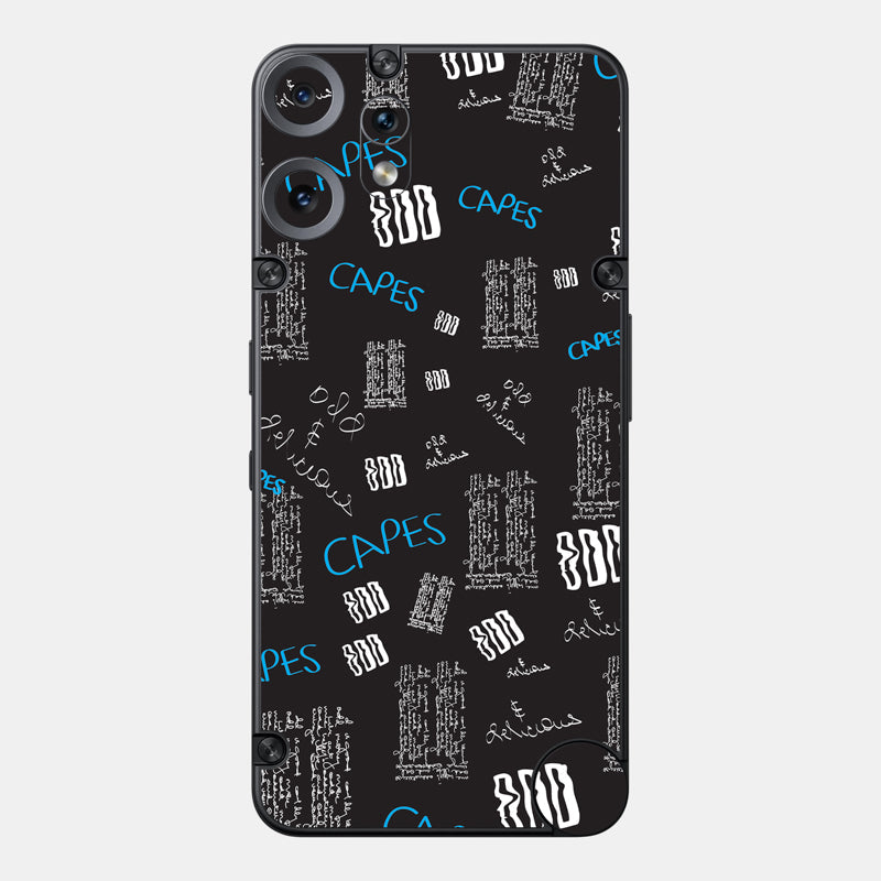 Black Scribble Glass Back