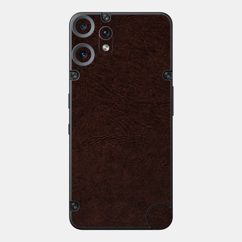 Brown Leather Glass Back