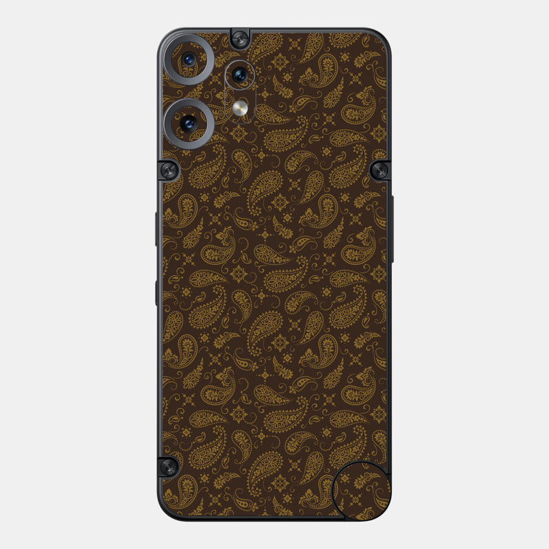 Brown Paisley Glass Back