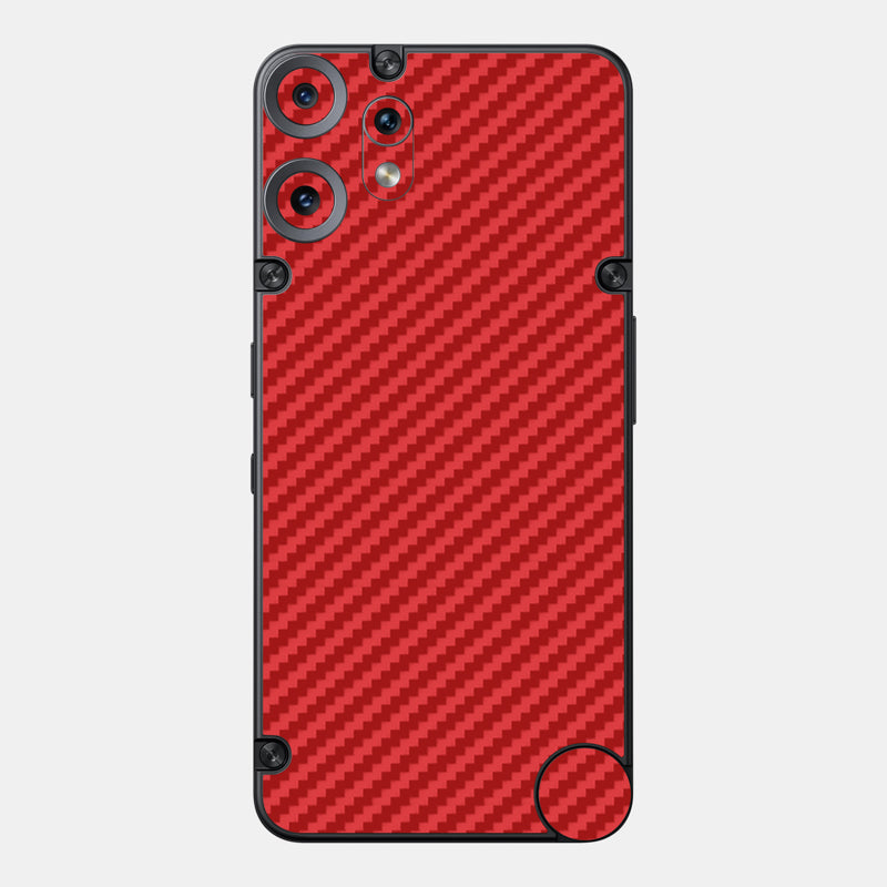 Carbon Fibre Red Glass Back