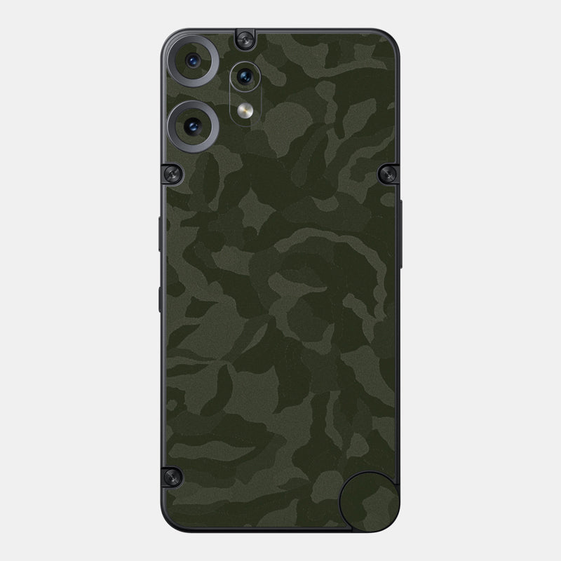 Green Camo Glass Back