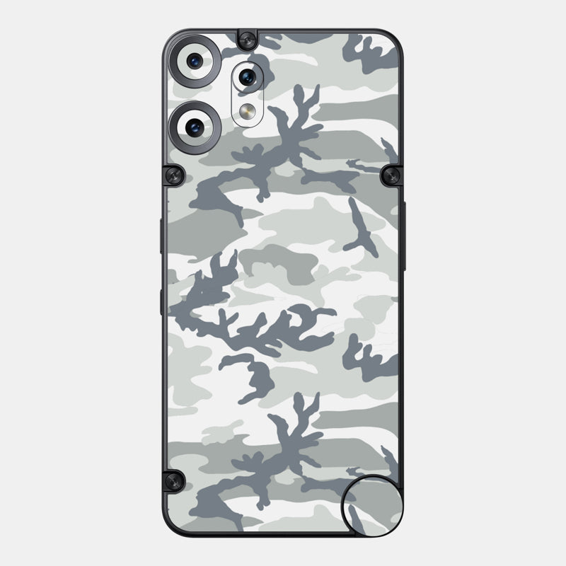 Snow Camo Glass Back