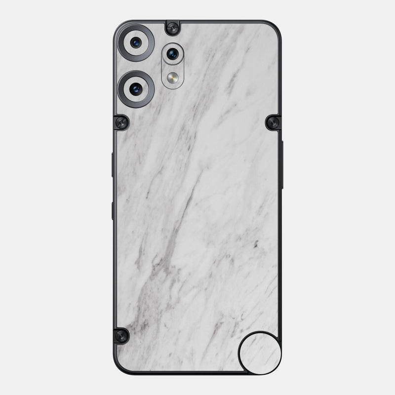White Marble Glass Back