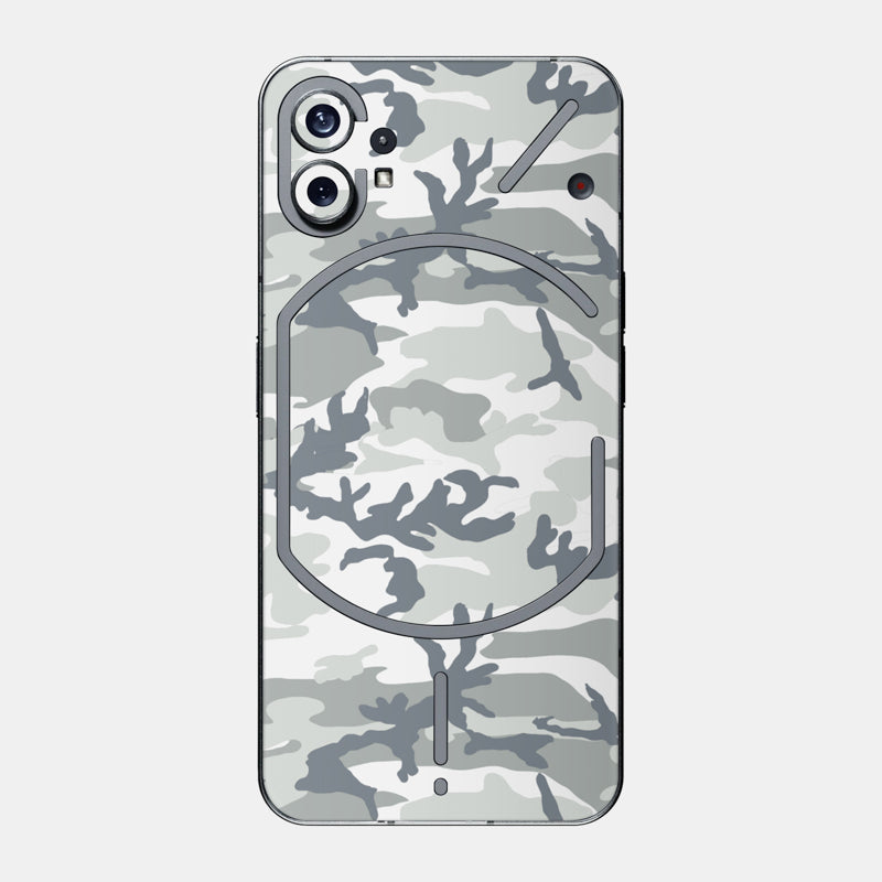 Snow Camo Glass Back