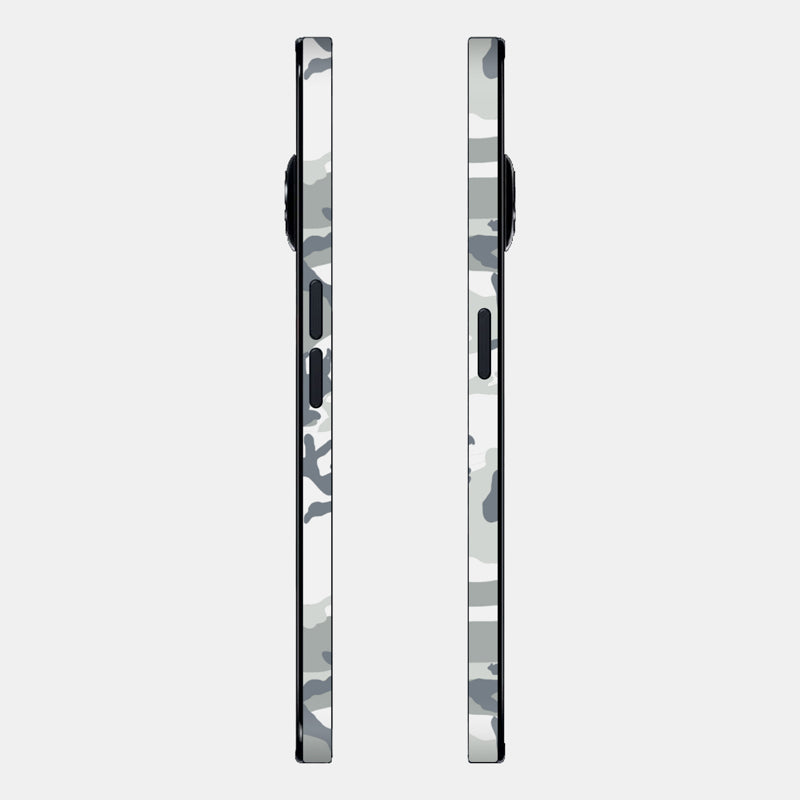 Snow Camo Glass Back