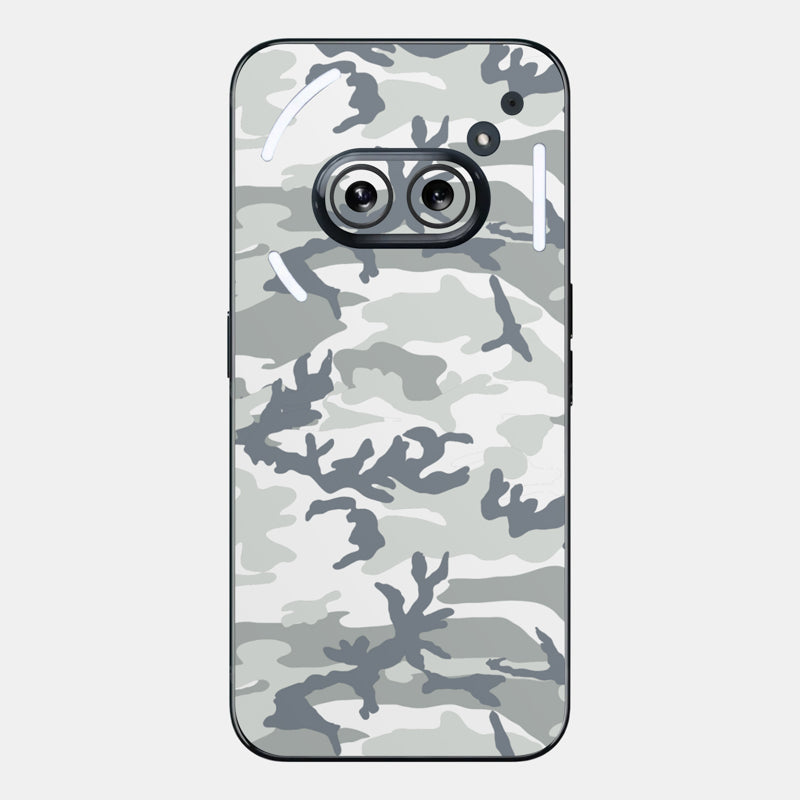 Snow Camo Glass Back