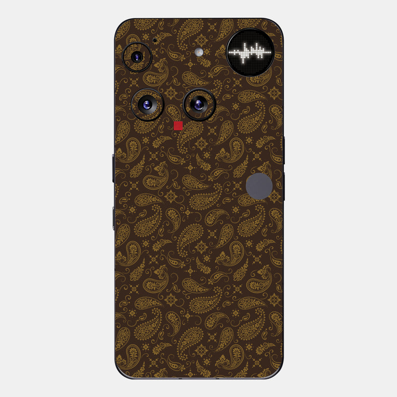 Brown Paisley Glass Back