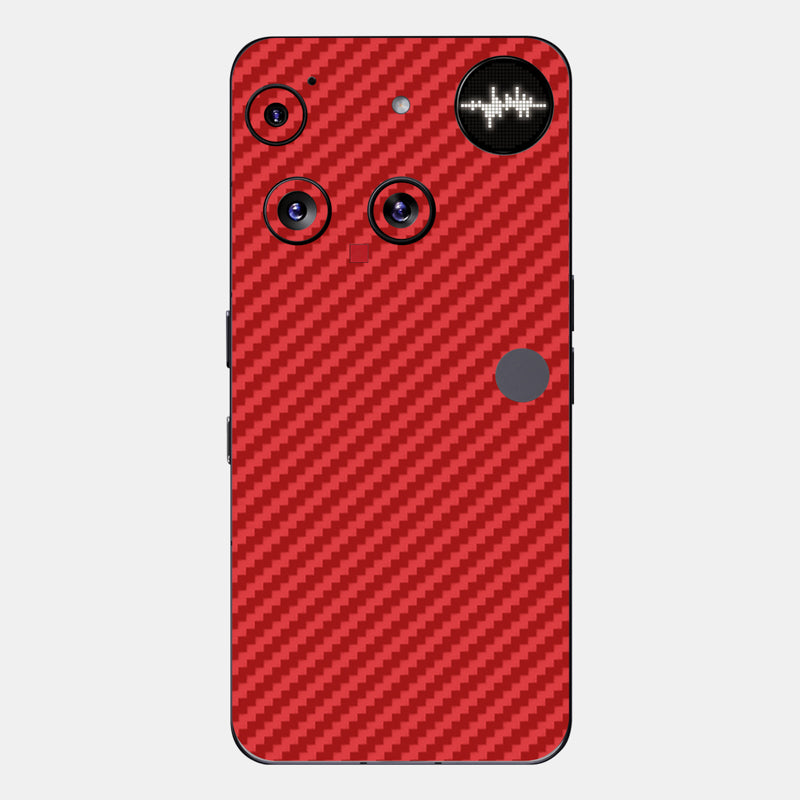 Carbon Fibre red Glass Back