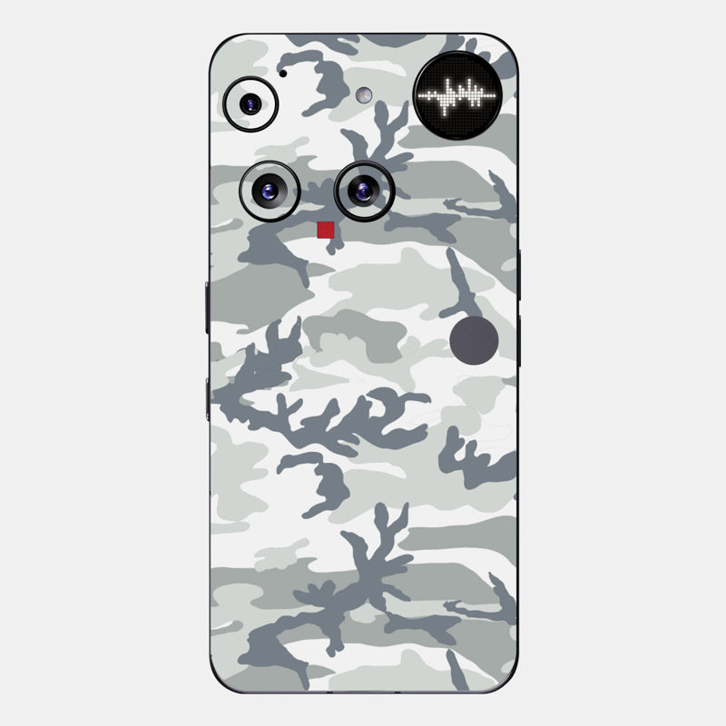 Snow Camo Glass Back