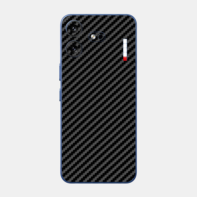 Carbon Fibre black Glass Back