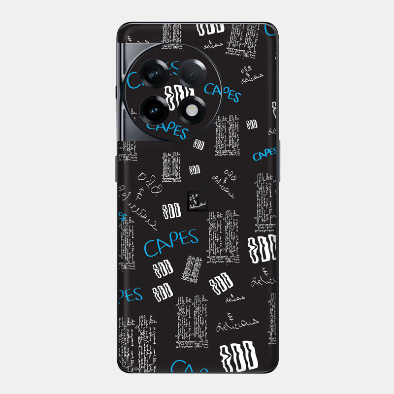 Black Scribble Glass Back