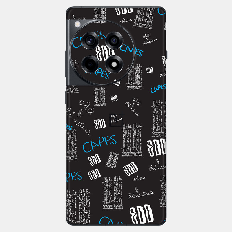 Black Scribble Glass Back