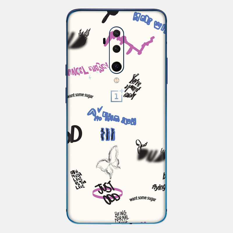 Beige Scribble Glass Back