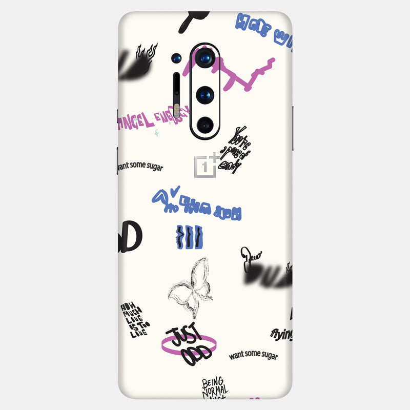 Beige Scribble Full Back
