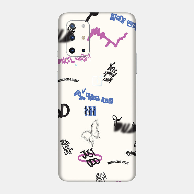 Beige Scribble Full Back