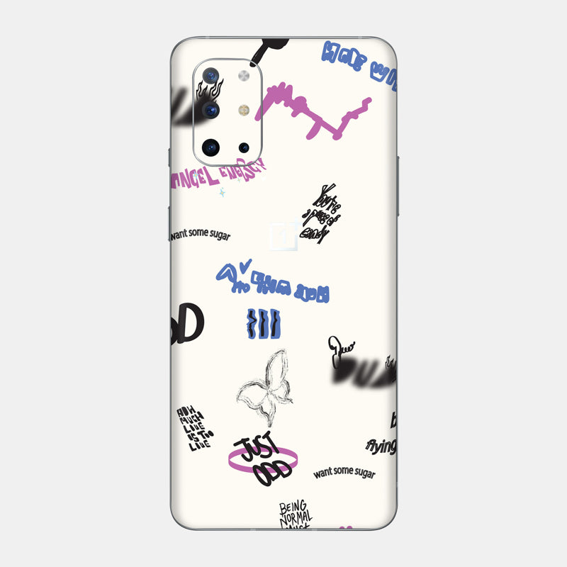 Beige Scribble Glass Back