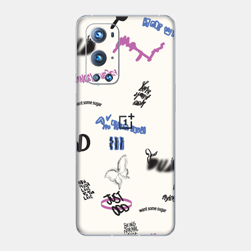 Beige Scribble Glass Back