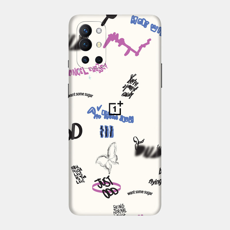 Beige Scribble Full Back