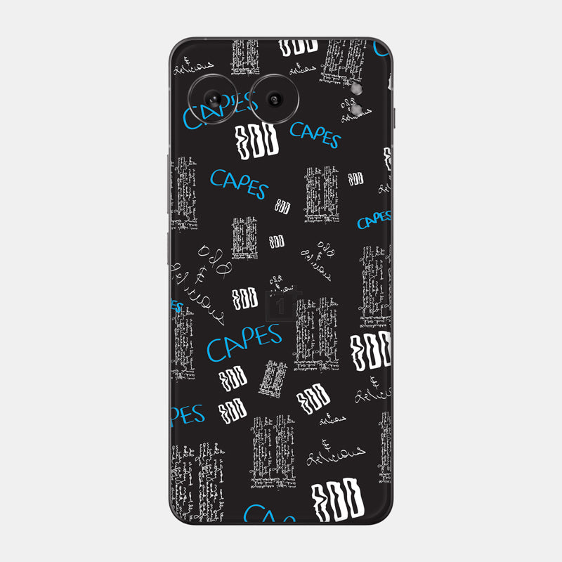 Black Scribble Glass Back