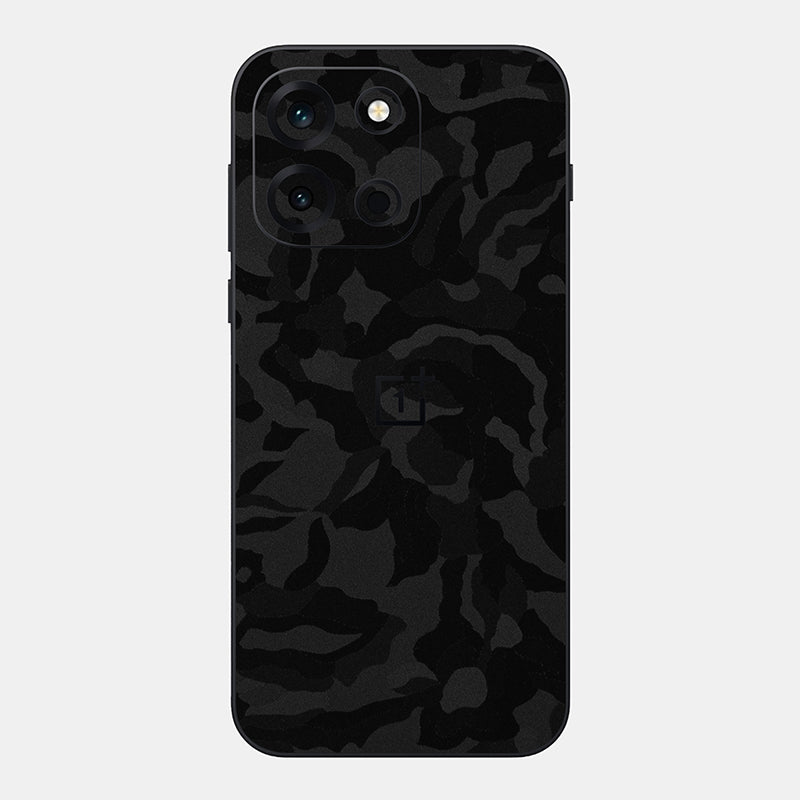Black Camo Glass Back