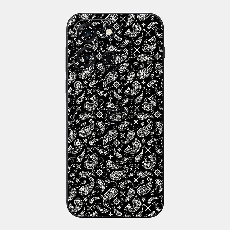 Black Paisley Glass Back