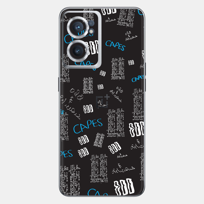 Black Scribble Glass Back