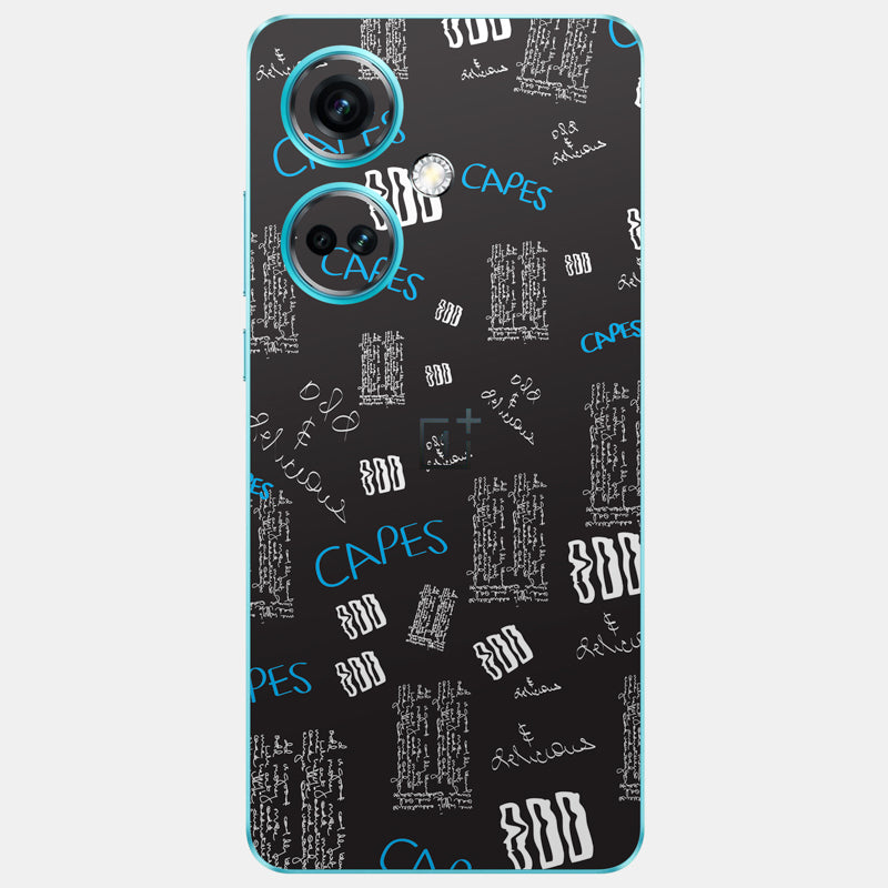 Black Scribble Glass Back