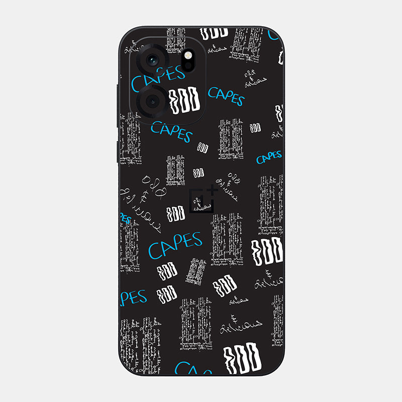 Black Scribble Glass Back